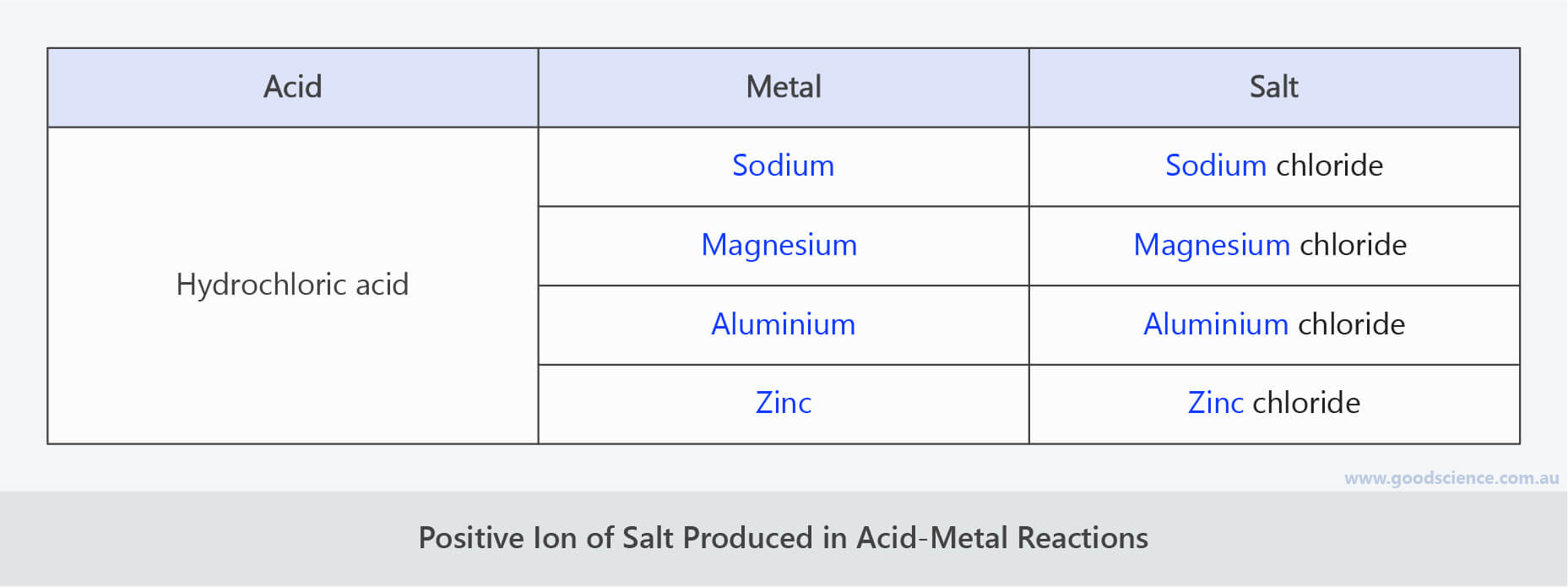 AcidMetal Reactions Good Science